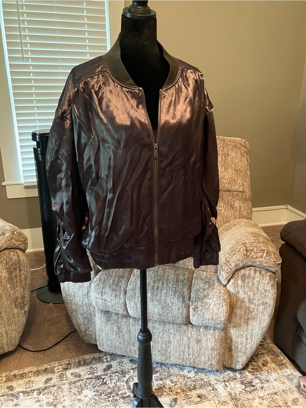 FP Movement by Free People metallic Bomber Jacket in green